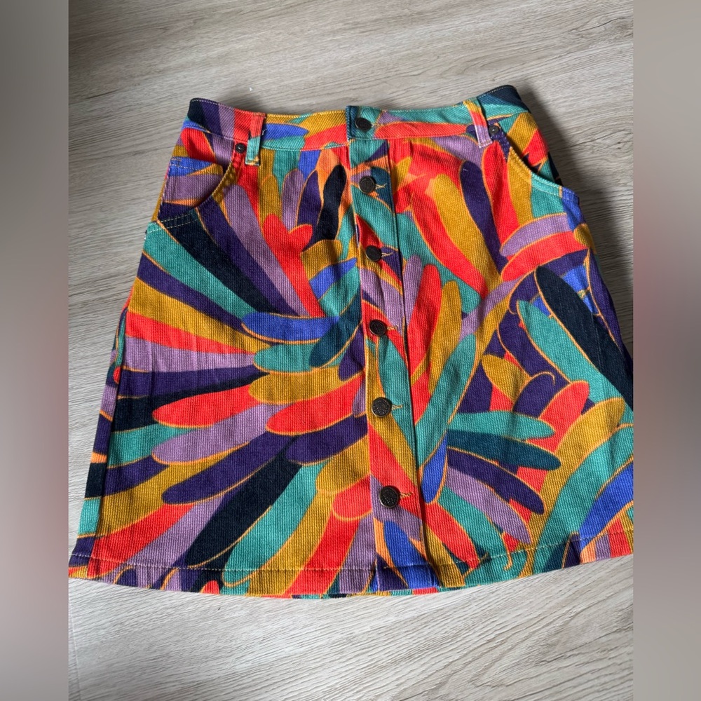 Farm rio corduroy colorful skirt - Picture 7 of 8